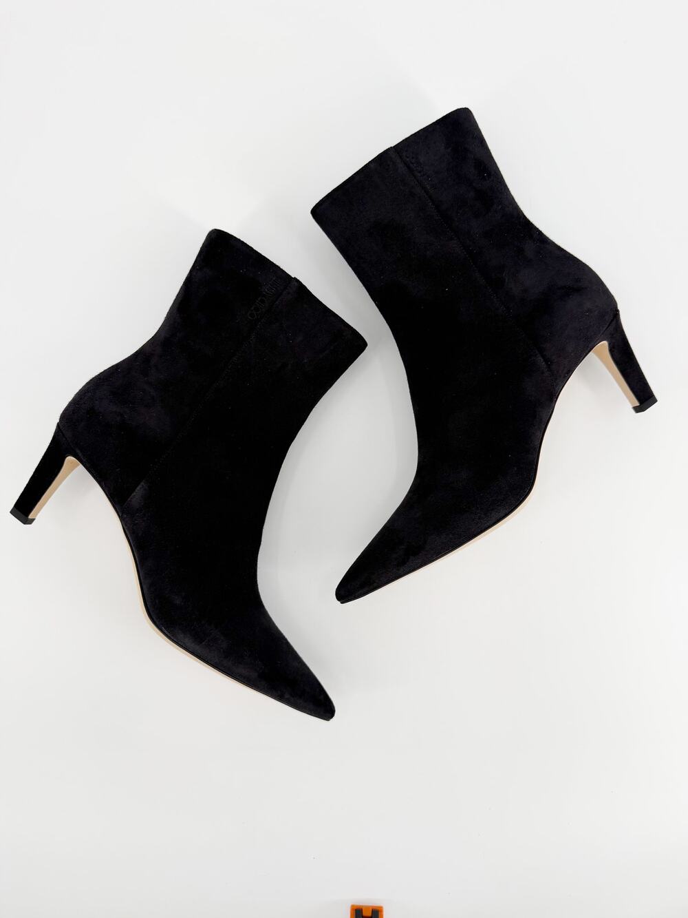 Jimmy Choo Alizze 65 Black Suede Leather Pointed Stiletto Ankle Boots 41 EU 11